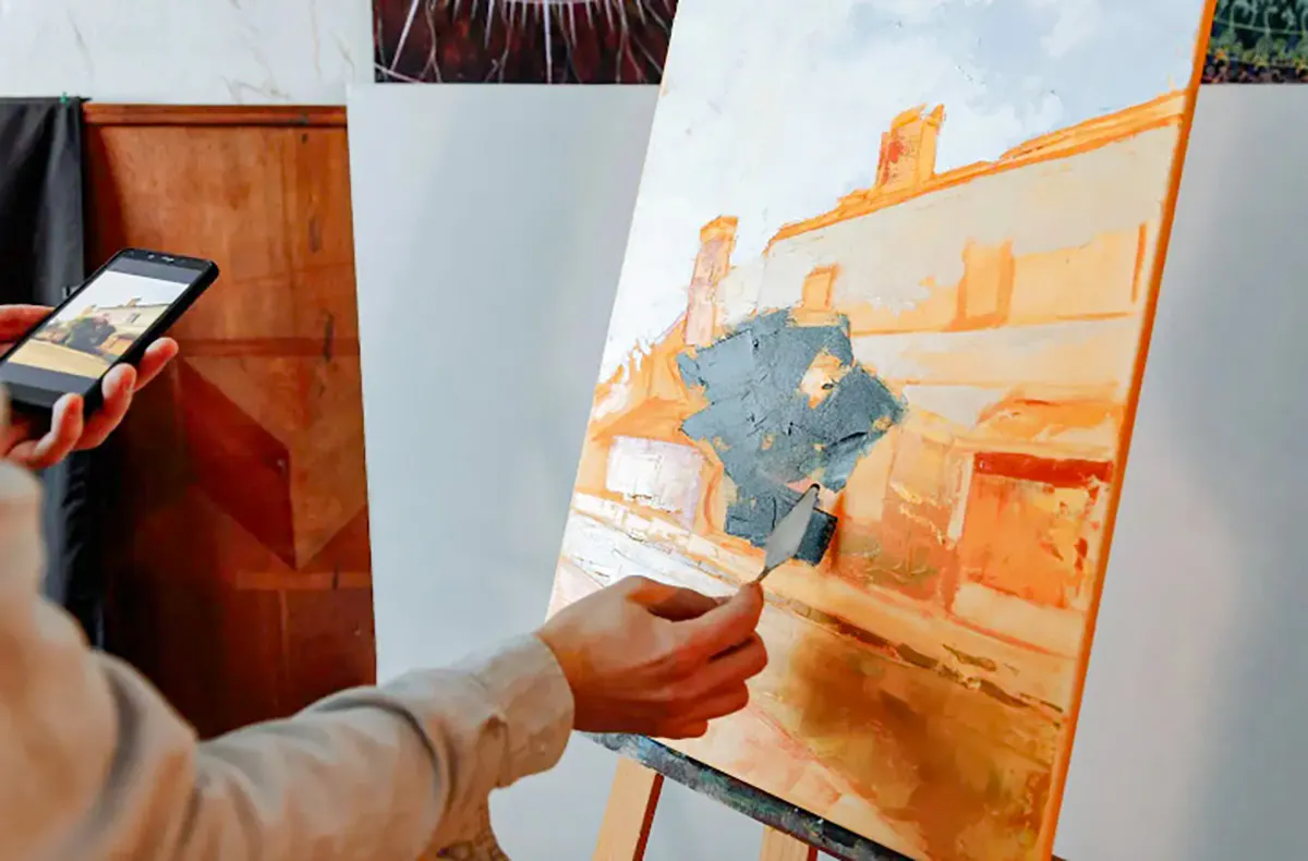 Malen mit Strukturpaste München - 5