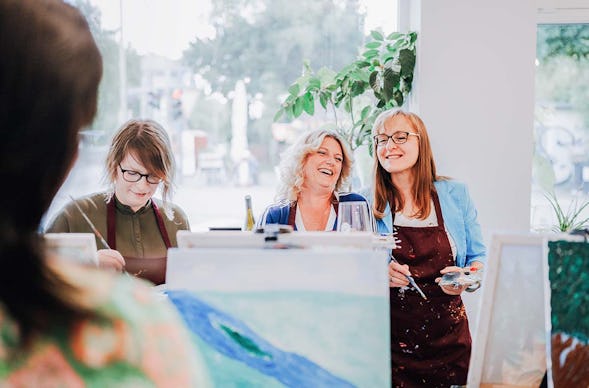 Paint & Drink mit Strukturpaste München