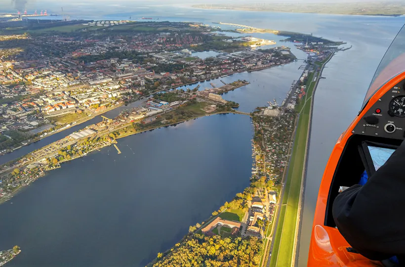 Tragschrauber Flug Nordsee Inseln